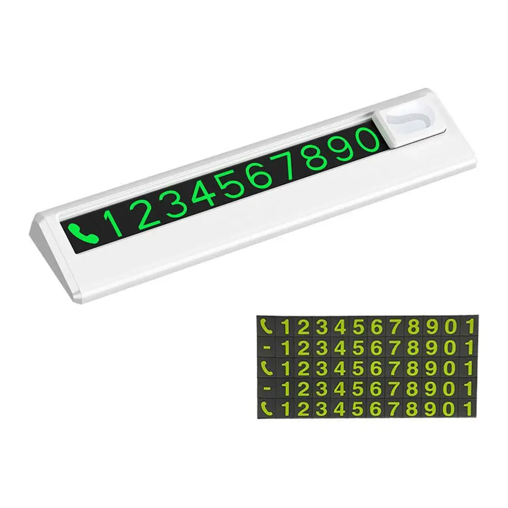 Car Styling Temporary Parking Card Plate Telephone Number Black/white Auto Phone Number Card Card Car Sticker Luminous Oasis Select B