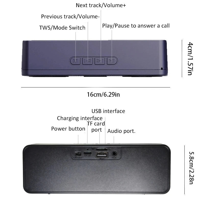 VeFly Mini Portable Bluetooth Speaker | FM Radio & AUX