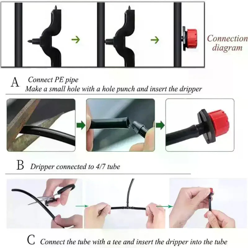 50/100pcs Adjustable Water Sprinkler Thread Connection Spray Nozzle Garden Irrigation Micro Flow Dripper Oasis Select