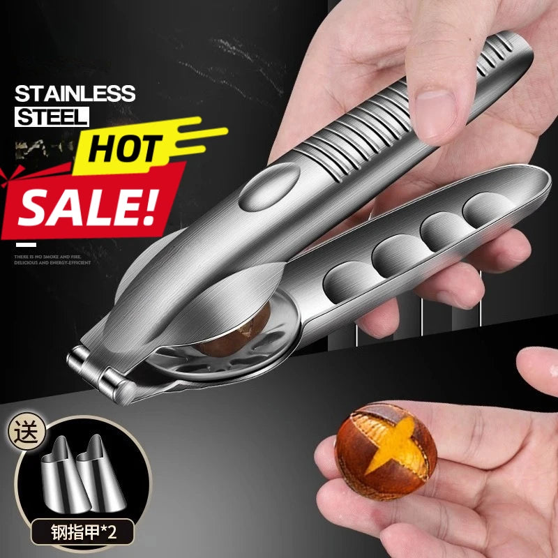 Chestnut Clip Nutcracker Opener Quick Clip Nuts Peeler Shelling Walnut Cracker Sheller Stainless Steel Accessories Kitchen Tool Oasis Select