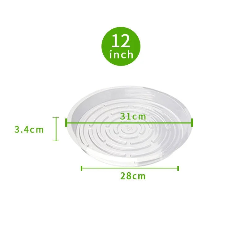 Flowerpot Base Transparent Horticultural Plant Pot Base Anti-Slip Circular Home Pot Tray Waterproof Indoor Outdoor Plant Saucer Oasis Select 12 inches 5pcs