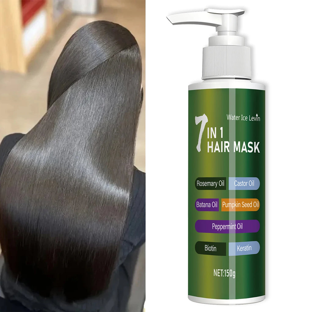 7-in-1 Deep Care Hair Mask to Prevent Breakage and Soften Dry Hair, Rich in Rosemary Oil, Castor Oil, and Biotin Keratin Oasis Select
