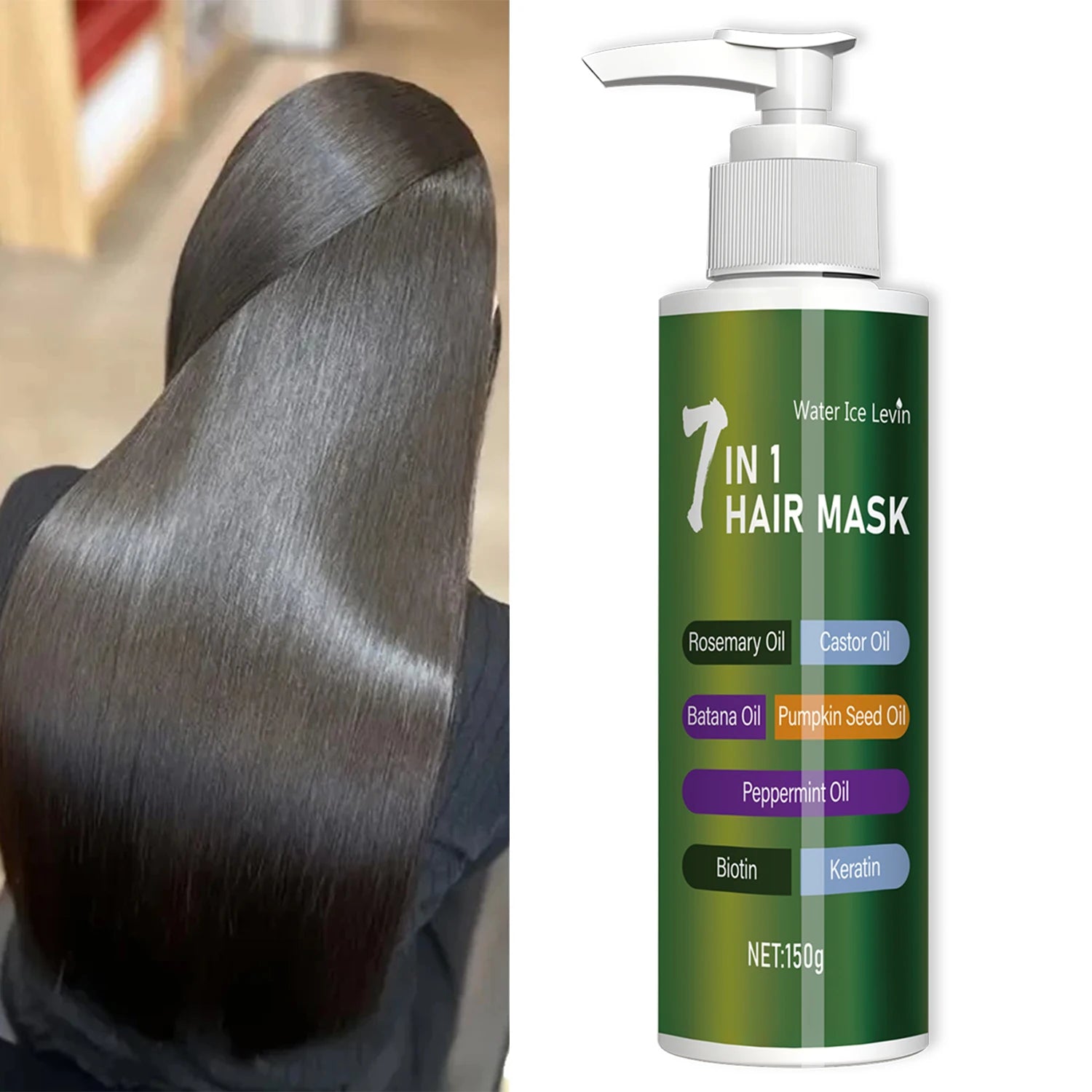 7-in-1 Deep Care Hair Mask to Prevent Breakage and Soften Dry Hair, Rich in Rosemary Oil, Castor Oil, and Biotin Keratin Oasis Select