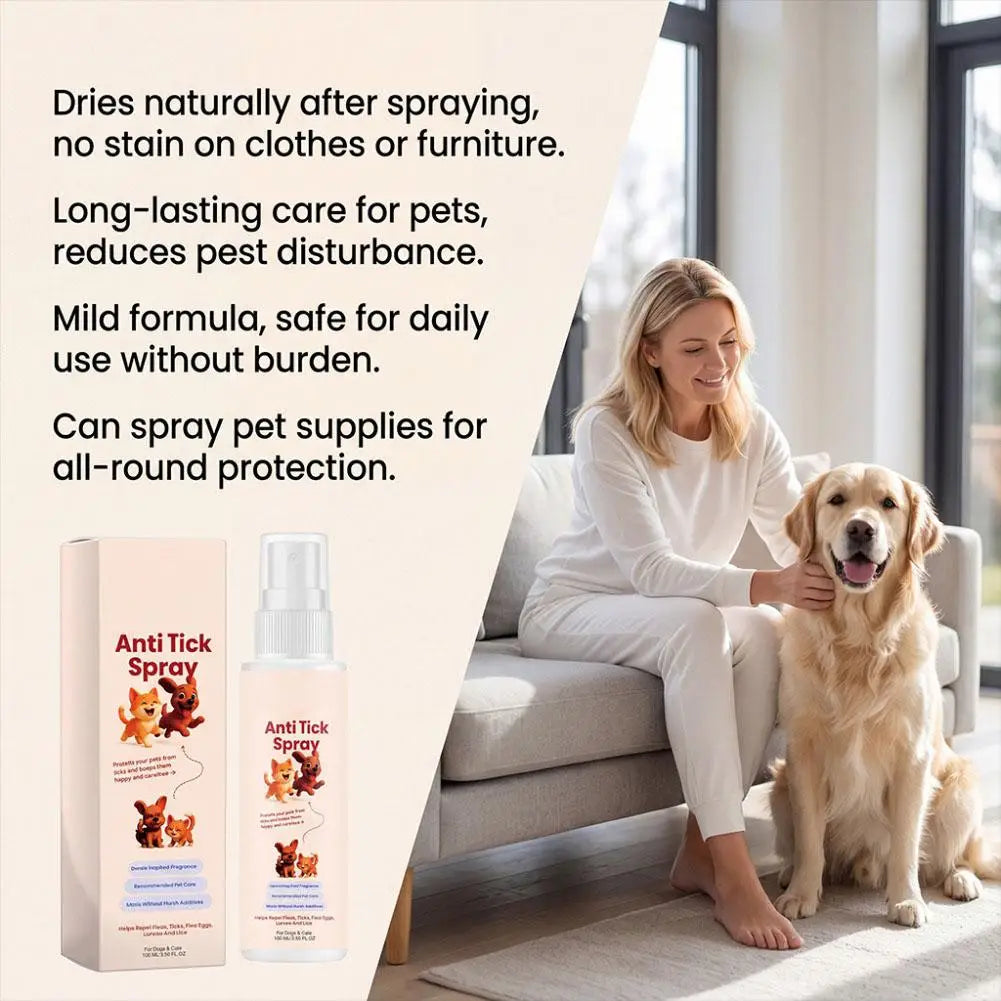 Pet Flea & Tick Repellent Spray for Cats & Dogs – 100ml