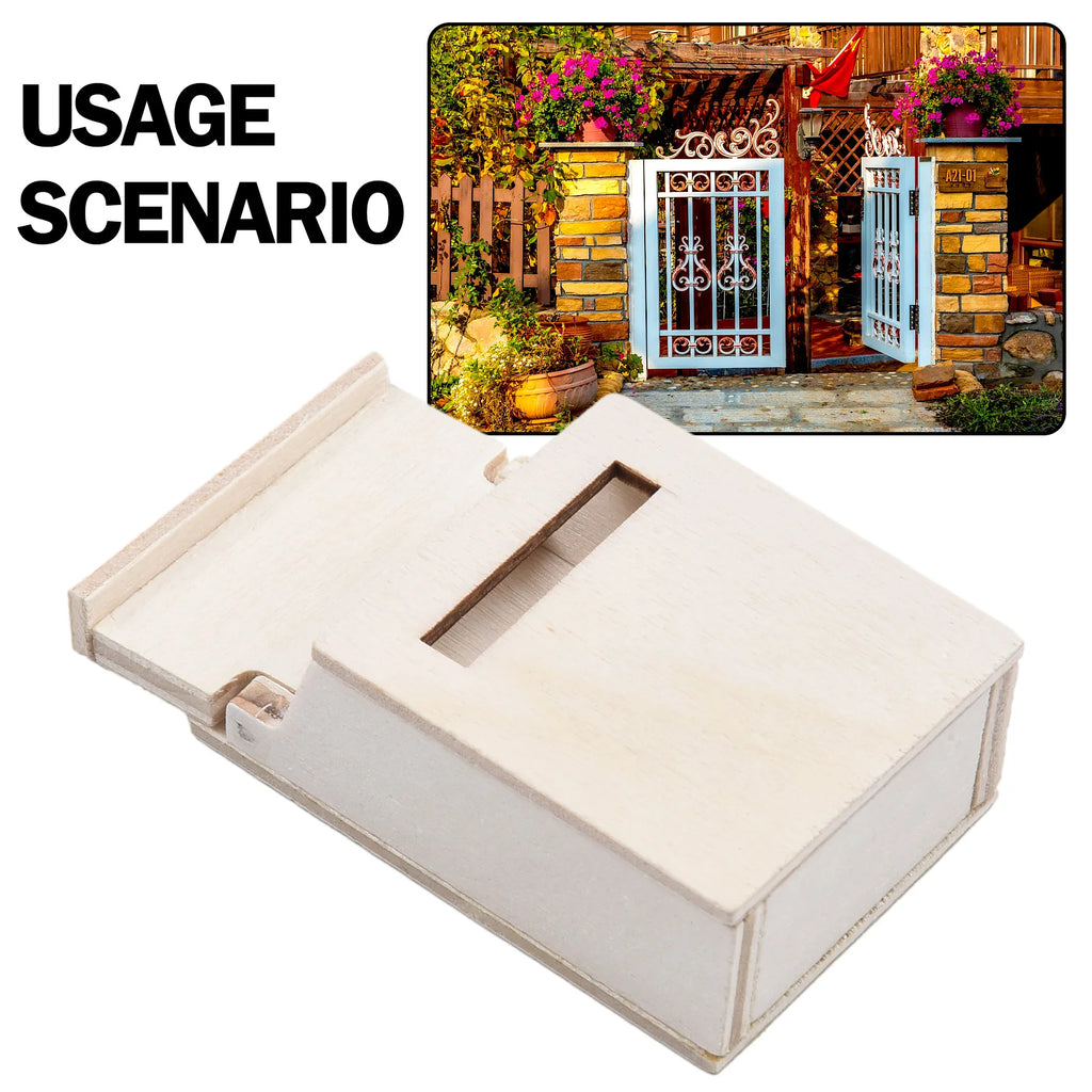 Miniature Blank Mail Box House Mi-ni Mail Box Miniature Wooden Flip Mailbox Model For DIY Enthusiasts And Crafters Oasis Select