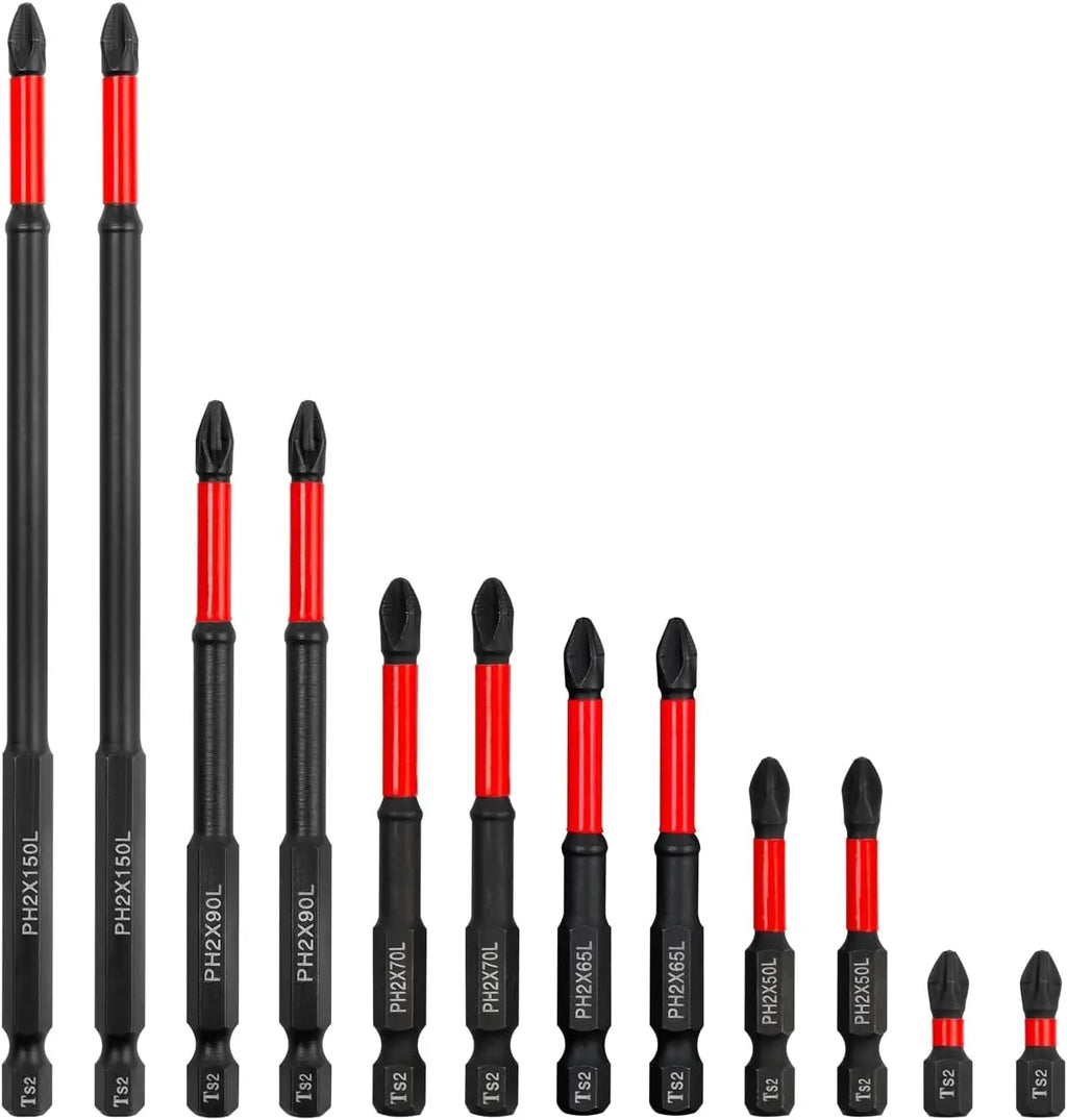 Crosshead And Impact Drill Bits High Hardness S2 Steel Magnetic Non-Slip Drill Bit Set 6/12 Pieces For Electric And Hand Drivers Oasis Select 12PCS