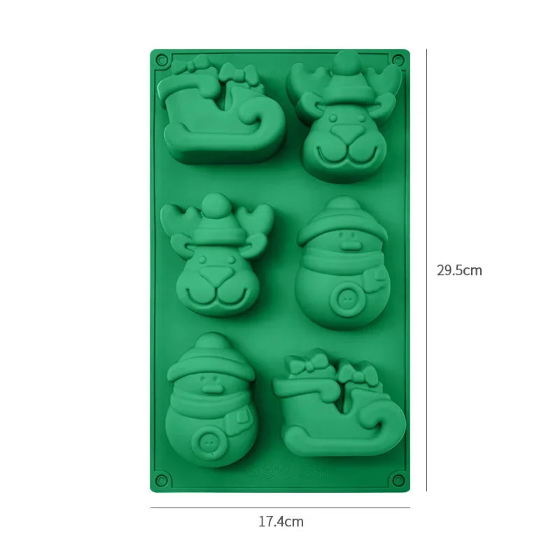 Tree Santa Claus Shape Silicone Mold Cake Decoration Fondant Cookies Tool Gumpaste Candy Chocolate Mold for Baking Oasis Select G