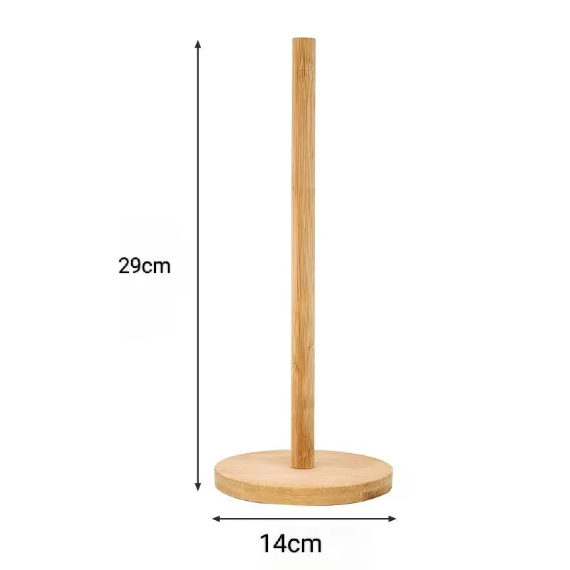 Kitchen Wooden Roll Paper Towel Holder Bathroom Tissue Stand Dining Table Vertical Napkins Rack Toilet Storage Accessories Oasis Select Single
