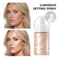 Luminous Setting Spray Shimmery Champagne Pink Liquid Long Lasting Smudge Resistant Dewy Radiant Glow Multi-use Setting Makeup Oasis Select 1pc