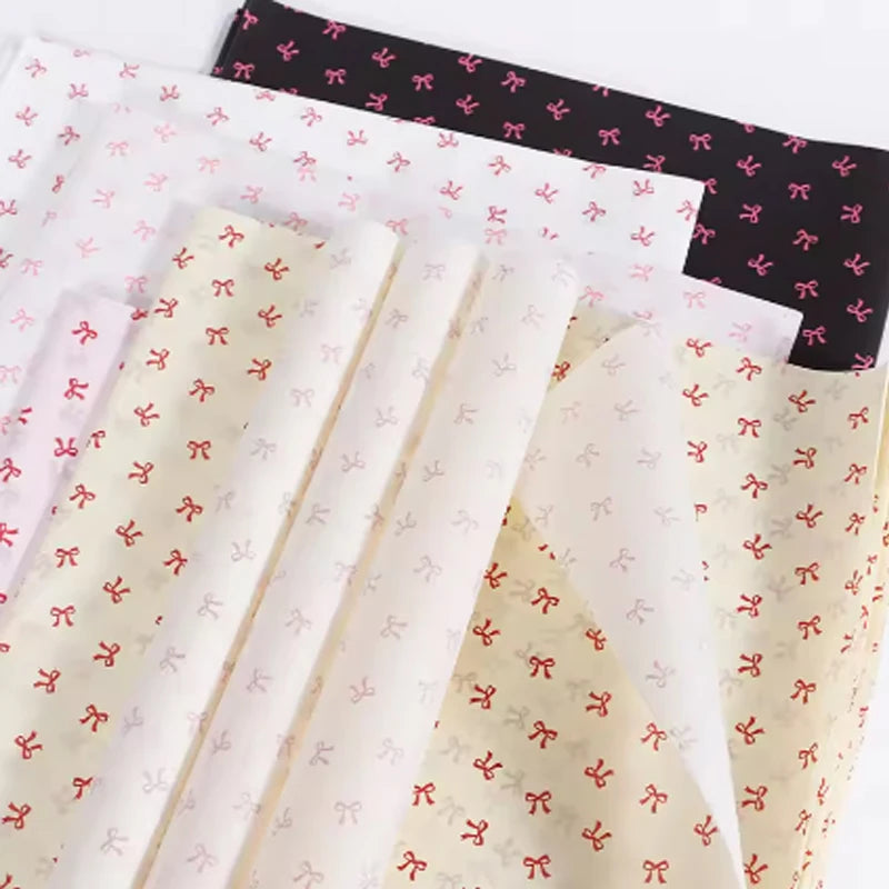 20-Sheet Floral Bow Wrapping Paper 50x70cm | Korean Gift Tissue