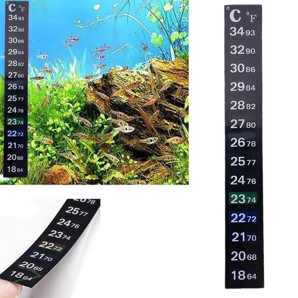 Digital Aquarium Home Stick-on Thermometer Fish Tank Strip Dual Scale C/F Discolor Temperature Measurement Sticker Tools Oasis Select