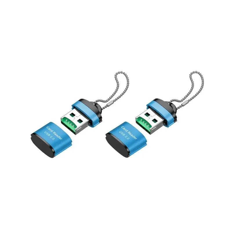 1/2/3pcs Mini High Speed USB 2.0 Card Reader SD Memory Card Adapter For PC Computer Laptop Notebook Car Micro SD Card Reader Oasis Select 2pcs Blue