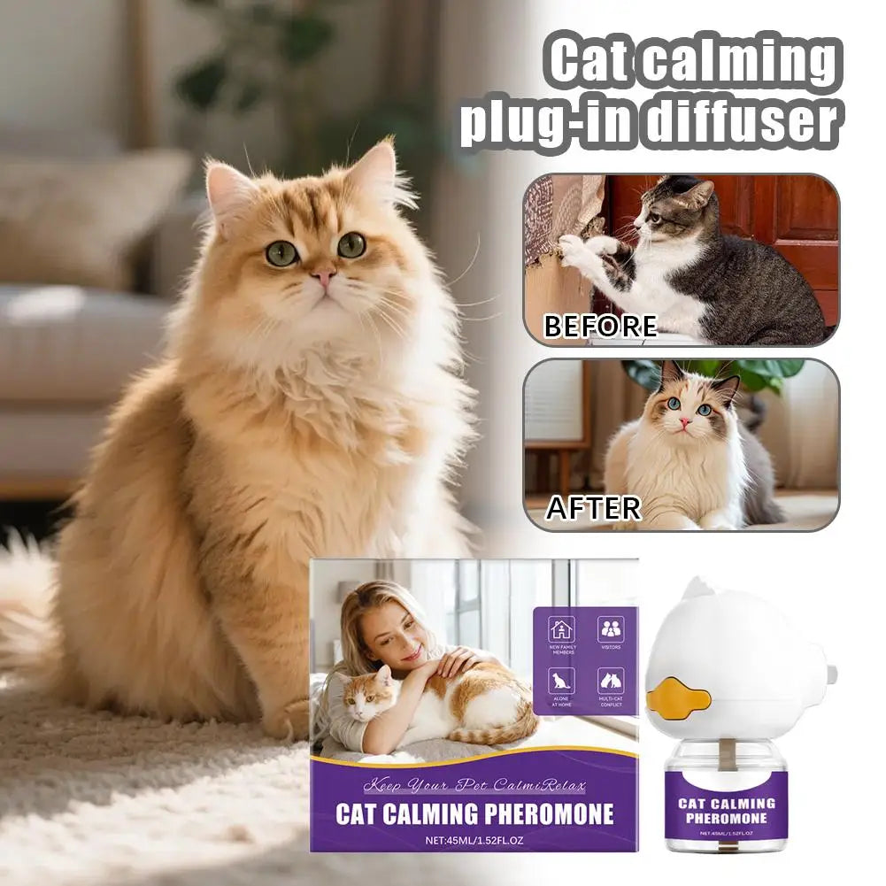 45ML Pheromone Diffuser for Cats, Pet Emotional Soothing Calming Effectively Relieves Anxiety Stress Reduce Scratching Device Oasis Select