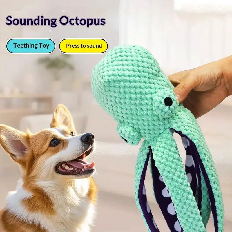 Pet Octopus Indestructible Dog Toy For Aggressive Chewers Squeaky Interactive Anxiety Relief Toy For All Dogs Pet Supplies Oasis Select