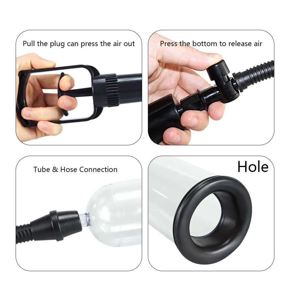 Penis Pump Mnual Penis Enlarger Male Enhancement Erection Sex Toys For Man Vacuum Pump Big Dick Trainer Cock Lasting Masturbator Oasis Select