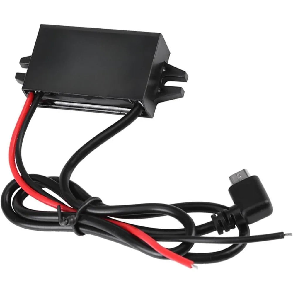 IP67 Waterproof DC/DC 12V Step Down To 5V 3A 15W Buck Converter For Car Stereo Radio Monitoring LED Display Electric Fan Motors Oasis Select Micro USB Right Bend 12V 5V 3A