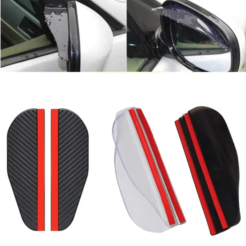 1/2/3/4pairs Car Rearview Mirror Rain Eyebrow Carbon Fiber Universal Car Rain Shield Reversing Mirror Rain Cover Car Accessorie Oasis Select