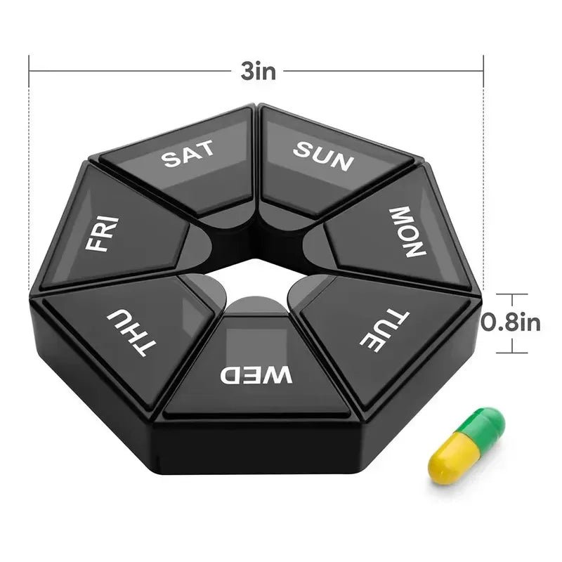 1/2/3pcs Portable Mini Seven Days Small Pill Box One Week Seven Days A Week Pill Organizers Multifunctional Medicine Case Oasis Select