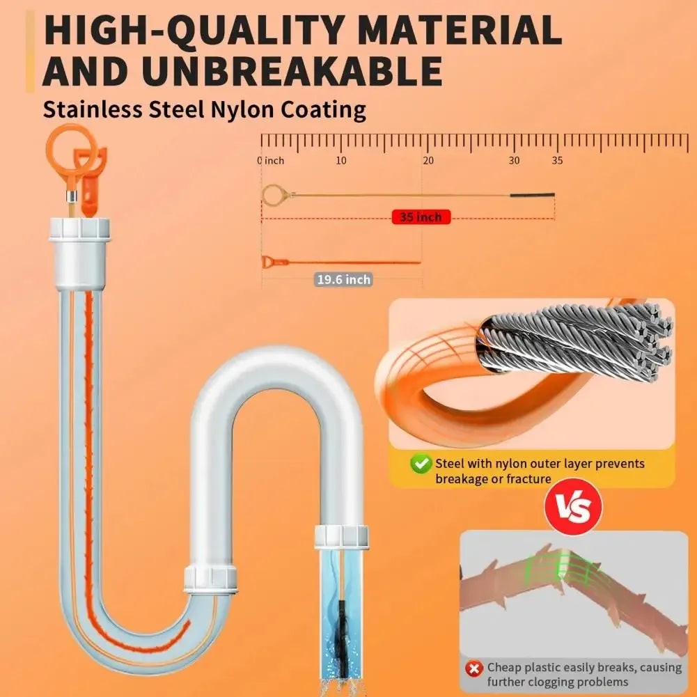 Flexible Drain Pipe Cleaning Brush – Sink, Bathtub & Shower Drain Cleaning Brush Oasis Select