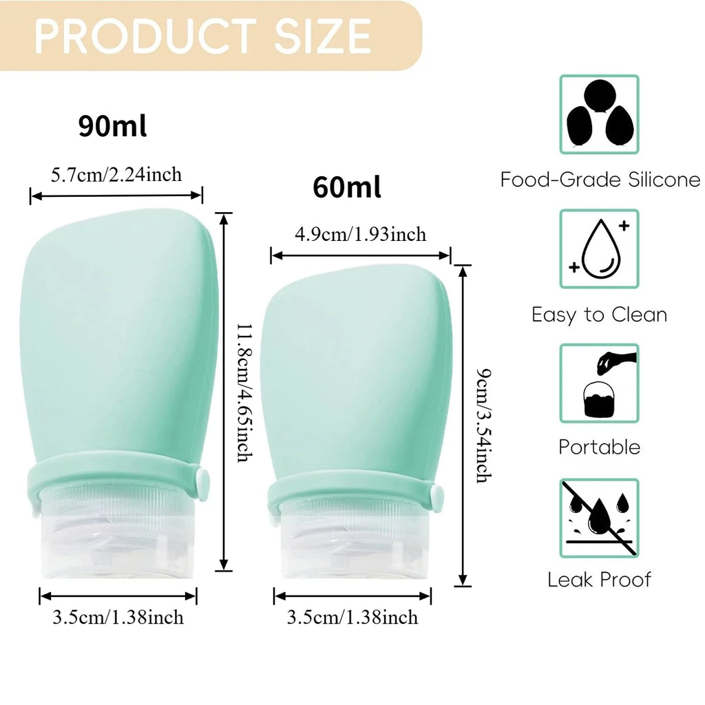 4 PCS Silicone Travel Bottles Leak Proof Collapsible Toiletry Shampoo Dispenser Reusable Portable Camping Oil Container 2026 Oasis Select