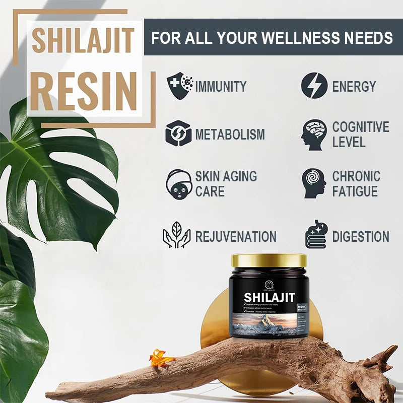 BBEEAAUU 60g 100% Himalaya Pure Shilajit Resin Original Mineral Health Supplement Non-GMO Brain Memory Cognitive Energy Health Oasis Select