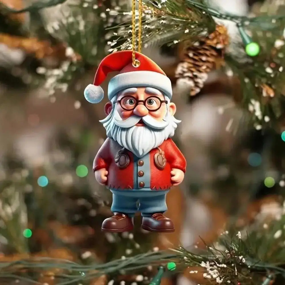 2D Acrylic Cat Christmas Ornament | Funny Xmas Tree Pendant