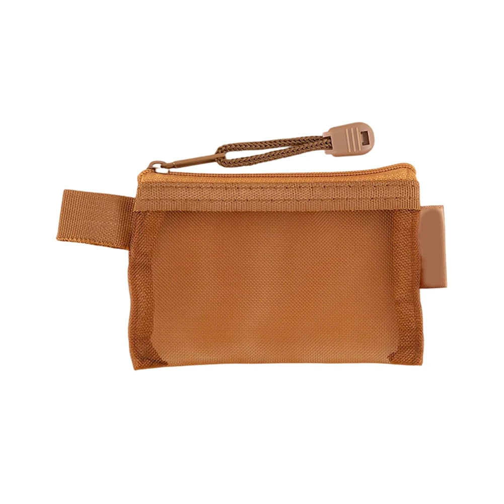 Zipper Mesh Bag Nylon Small Makeup Zipper Mesh Pouch Earphone Storage Bags Multi-purpose Square Bag Coin Bag Oasis Select orange