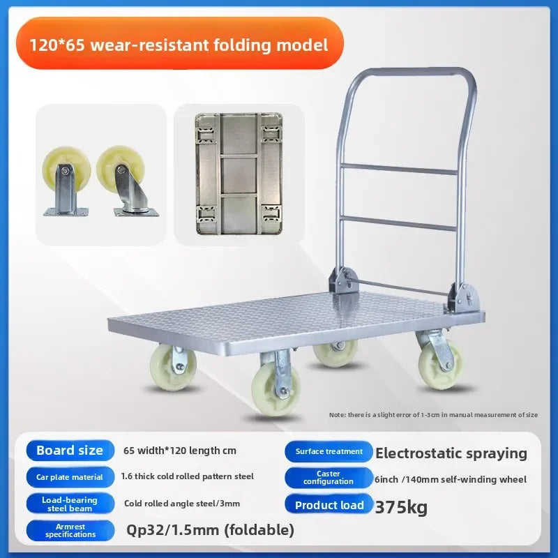 Multi-functional trolley flatbed trailer moving flatbed trailer trolley pulling load bearing folding trailer Oasis Select