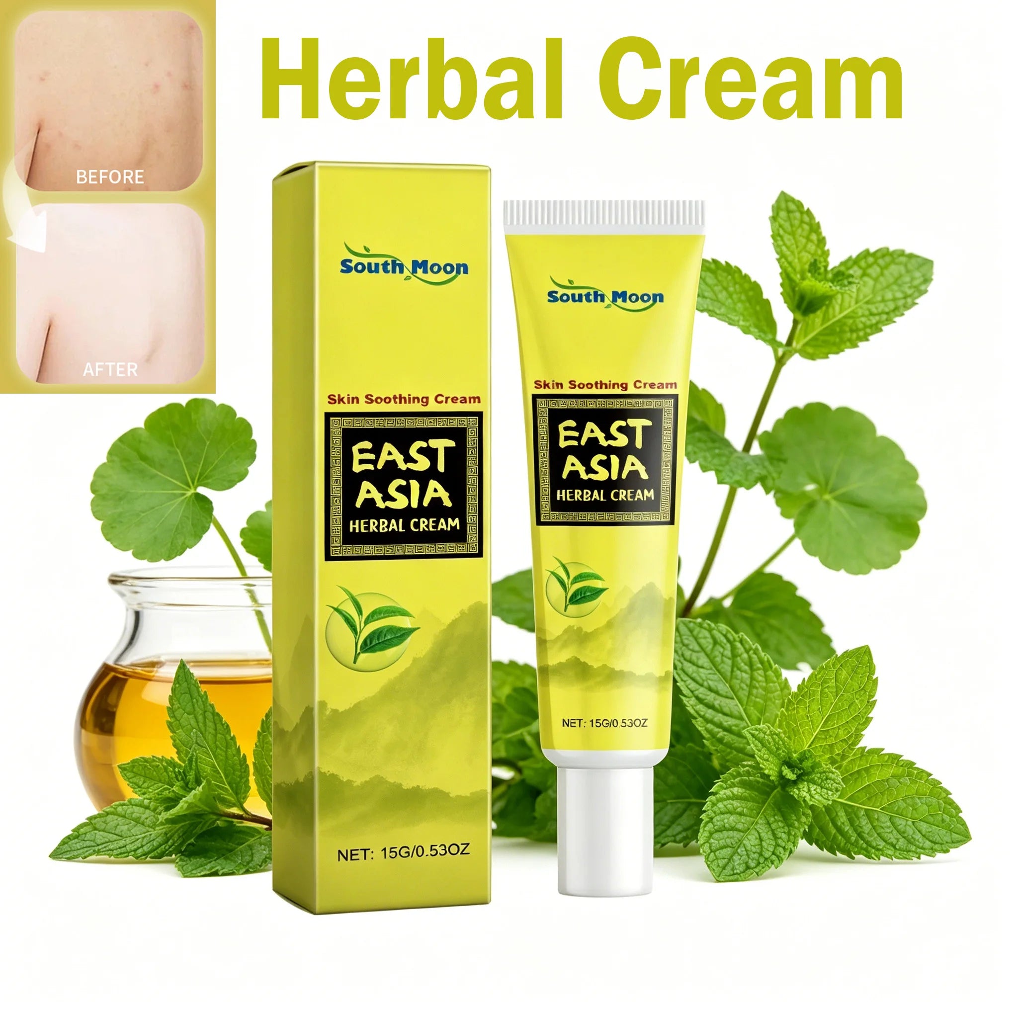 South Moon Tea Tree & Centella Herbal Cream for Dry Skin Herbal Moisturizing Cream Oasis Select