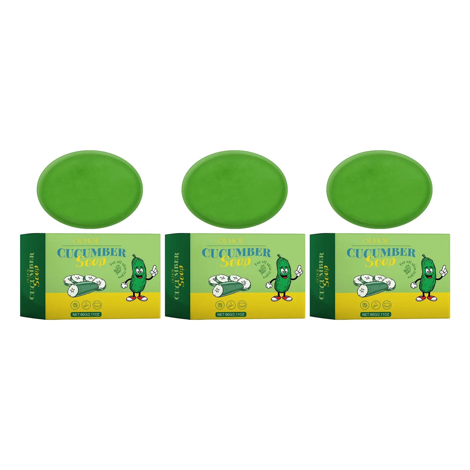 OUHOE Cucumber Soap – Oil Control, Pore Care & Skin Glow 60g