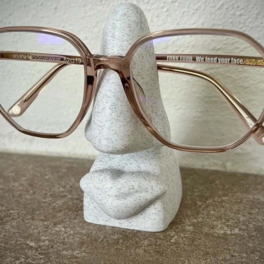 Nose Lips Shape Eyeglasses Stand Holder Eyewear Display Creative Desk Decor Decorative Glasses Stand Abstract Face Sculpture Oasis Select