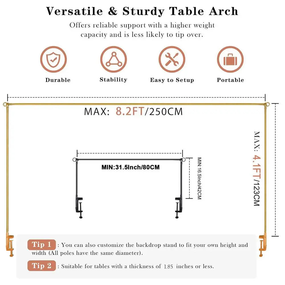 Table Arch Stand with Clamps Adjustable Over The Table Rod Stand with Clamps Dining Background Rack Balloon Arch Decorations Oasis Select M Yellow
