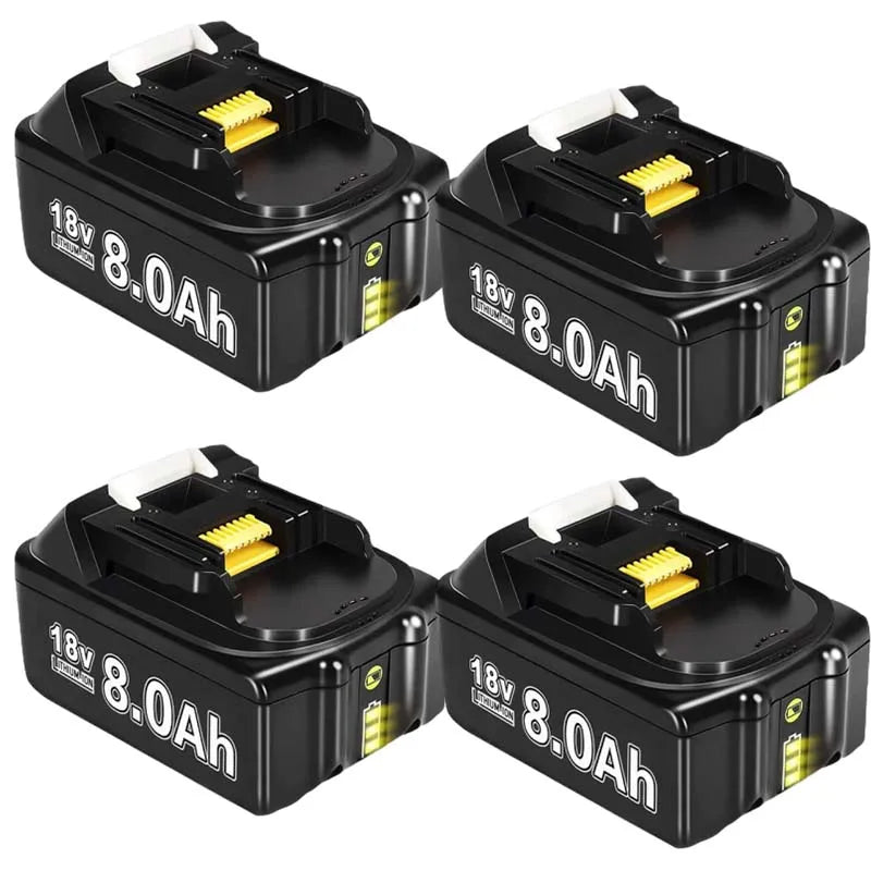 For Makita 18V Battery 8000mAh Replacement Battery Compatible For Makita BL1830 BL1850 BL1840 BL1840B BL1850B BL1890 Power Tools Oasis Select 4PCS 8.0Ah