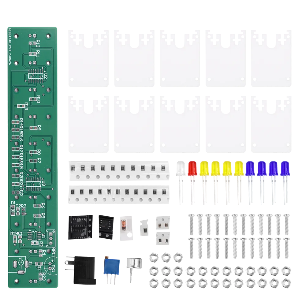 DIY Sound Control LED Music Spectrum Electronic Kit Crystal Column Audio Display PCB Soldering Practice Kit LM339 LM358 DC5-12V Oasis Select