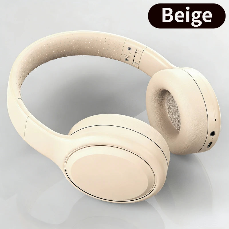 Bluetooth 5.3 Headsets Gaming Headphones Dual Mode Wireless Earphones Foldable Noise Reduction Music Headsets For iPhone Xiaomi Oasis Select Beige