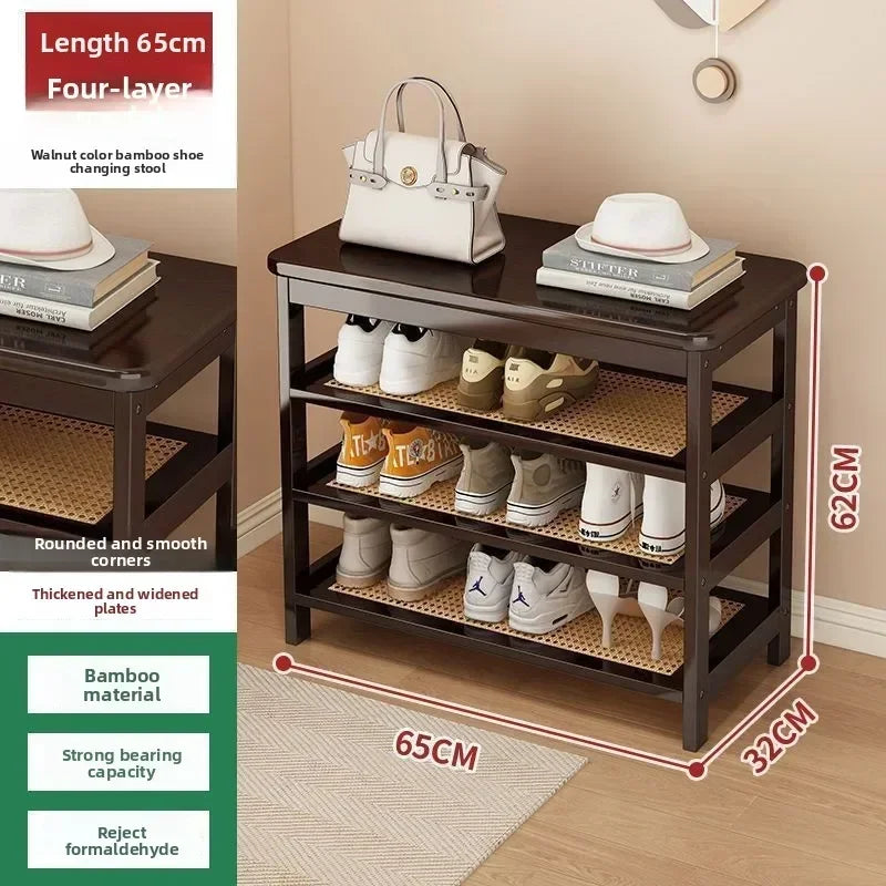 Multi-functional Household shoe cabinet, shoe rack, dustproof shoe change stool, entrance stool integrated space-saving storage Oasis Select Brown E