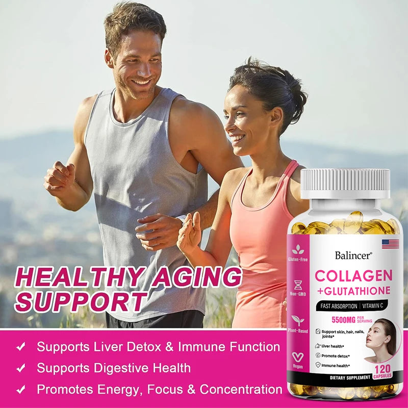 Glutathione Collagen Supplement – Non-GMO Antioxidant Capsules