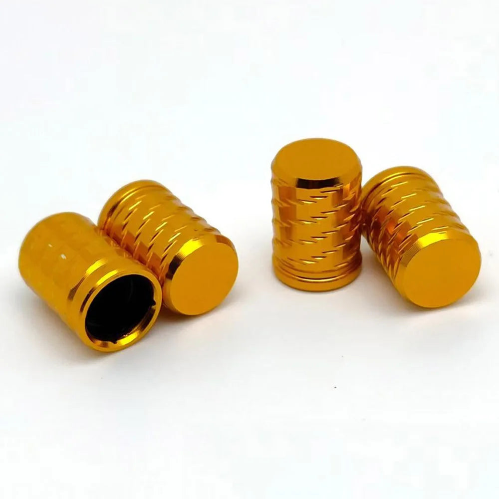 4Pcs Tire Valve Stem Caps Aluminum Alloy with Plastic Inner Liner Corrosion Resistant for Cars Trucks SUVs Motorcycles Bikes Oasis Select Gold-4Pcs