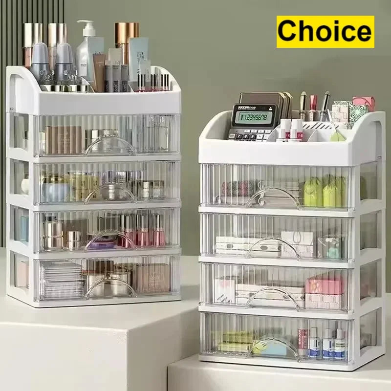 1pc Drawer Makeup Organizer Large Capacity Plastic Makeup Storage Box Lipstick Holder Large Capacity Office Supplies Storage Box Oasis Select