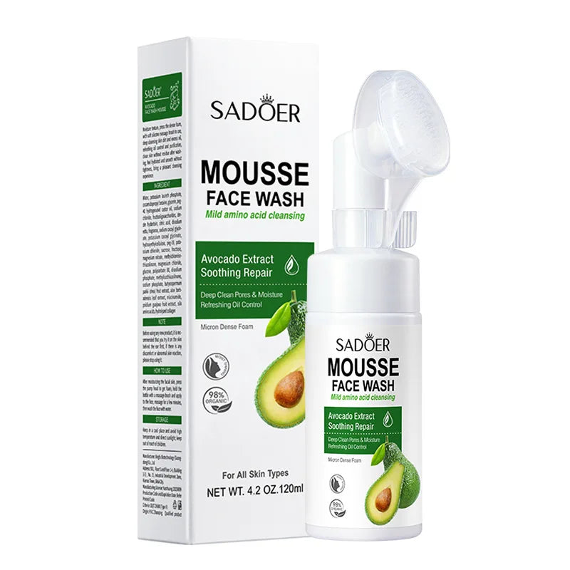 SAODER Fruit Foam Facial Cleanser – Korean Moisturizing Wash Foam Facial Cleanser Oasis Select Avocado