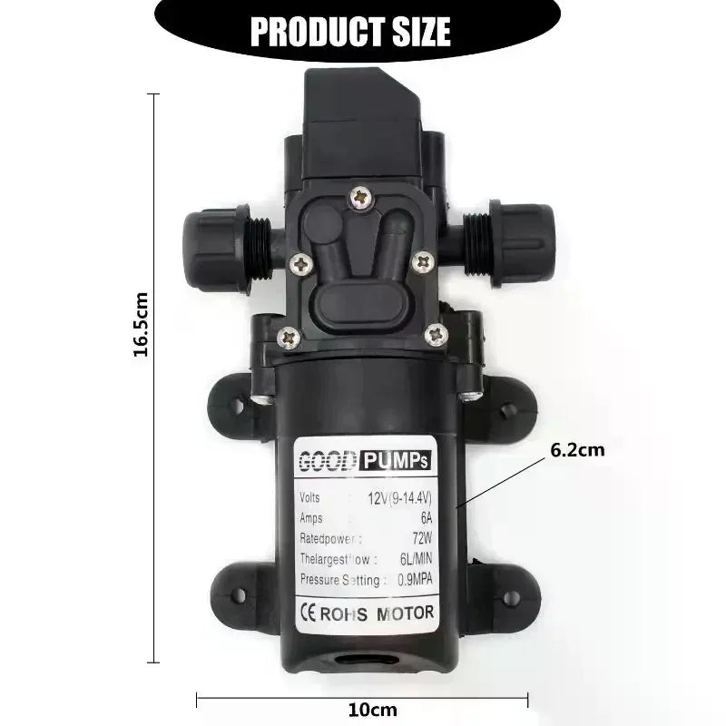 DC 12V High Pressure Diaphragm Water Pump Multifunctional Mini Booster Pump For Water Washing Machine Agricultural Irrigation Oasis Select