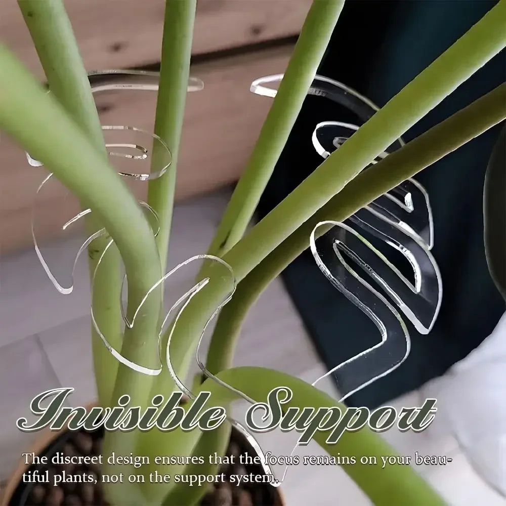 Turtle Shell Bamboo Clamp Reusable Clear Plastic Plant Stem Support Holder for Indoor and Outdoor Plants for Flower Lovers Oasis Select