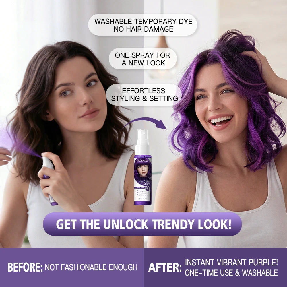 Hair Color Spray Disposable Hair Dye Spray DIY One-Time Hair Color Liquid Washable 8 Colors Party Temporary Hair Styling Spray Oasis Select