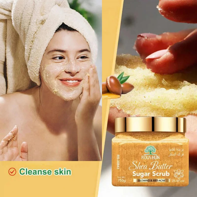 ROUSHUN Shea Butter Sugar Scrub | Family Pack Body Scrub