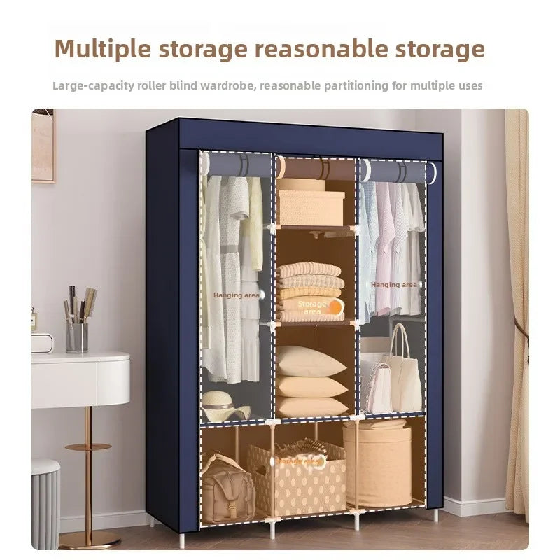 Multi-functional Simple wardrobe dormitory rental e****my bedroom storage large capacity combination non-woven wardrobe Durable Oasis Select