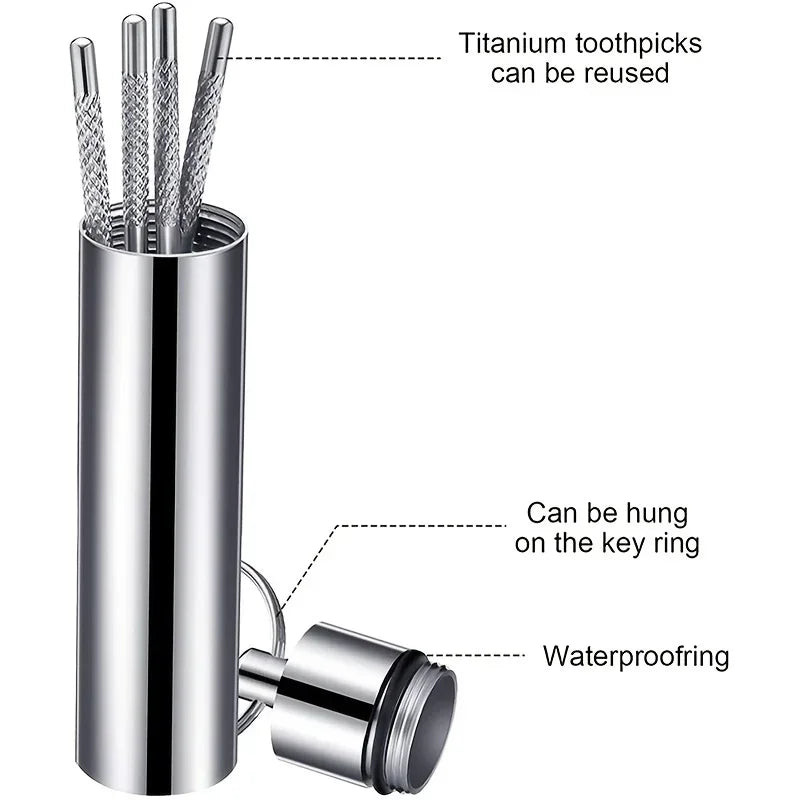 Stainless Steel Toothpick Set Reusable Toothpicks Tooth Flossing Tartar Removal Tool Portable Teeth Cleaner for Tooth Oral Clean Oasis Select