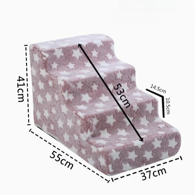 Pets Star Steps Foam Dogs Secure Stairs 3/4 Ramps Non-Slip Pets Steps for Protect Older Dogs Pets with Joint Pain Sofa Bed Ladde Oasis Select Black