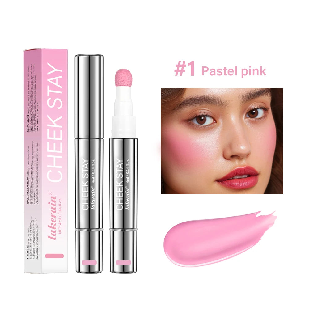 6 Colors Liquid Blush Stick with Sponge Tip Matte Makeup Waterproof Long-Lasting Color Correction Smooth for Lips and Cheeks Oasis Select Color 1