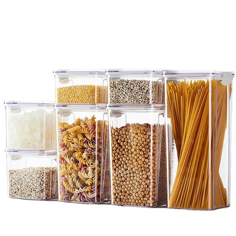 460-1800ml Kitchen Sealed Jar Stackable Food Storage Box Multigrain Tank Bottle Cereal Candy Dried Fruit Tea Storage Containers Oasis Select