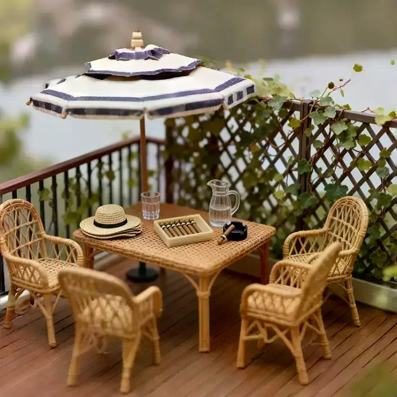 Pretend Play Miniature Cigar Ashtray Set, 1/12 scale Dollhouse Cigarette Ornament Decor Oasis Select